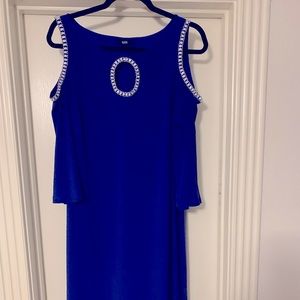 MSK blue cold shoulder dress